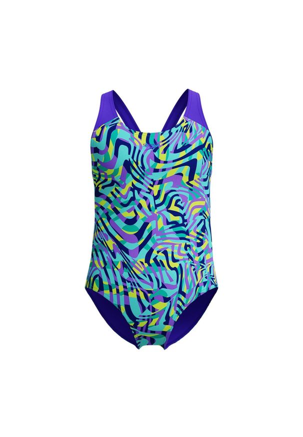 Strój kąpielowy dziewczęcy Speedo Digi Alv Spbk junior. Kolor: fioletowy, wielokolorowy, zielony