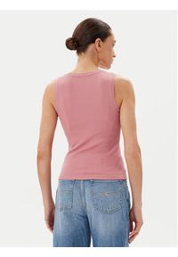 Tommy Jeans Top Essential DW0DW20673 Różowy Slim Fit. Kolor: różowy. Materiał: bawełna #3