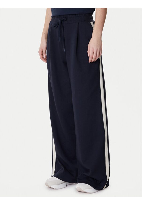 Weekend Max Mara Spodnie dresowe Perdoni 2615781051 Granatowy Wide Leg. Kolor: niebieski. Materiał: bawełna