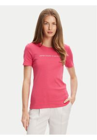 United Colors of Benetton - United Colors Of Benetton T-Shirt 3GA2E16A2 Różowy Regular Fit. Kolor: różowy. Materiał: bawełna