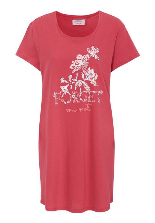 Triumph Koszula nocna z napisem malinowy female czerwony 40. Kolor: czerwony. Materiał: jersey. Długość: krótkie. Wzór: napisy