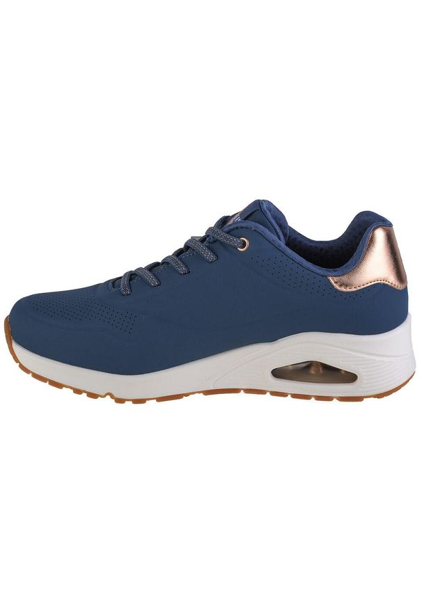 skechers - Buty do chodzenia damskie, Skechers Uno-Shimmer Away. Kolor: niebieski. Sport: turystyka piesza