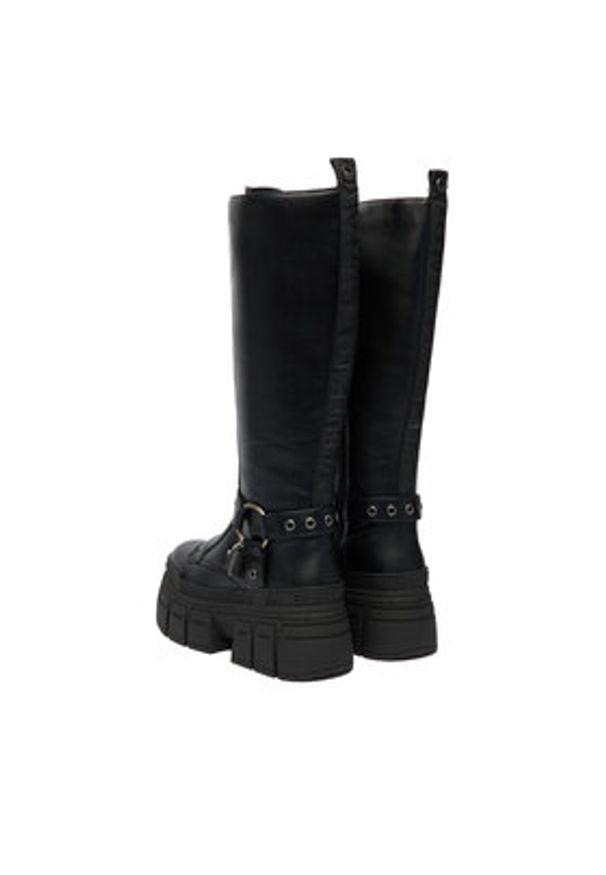 Buffalo Kozaki Gospher Biker Hi 1270131 Czarny. Kolor: czarny. Materiał: skóra