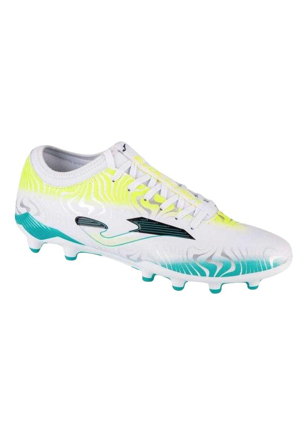 Joma - Męskie Buty Piłkarskie Evolution Firm Ground. Kolor: niebieski, wielokolorowy, biały, żółty. Sport: piłka nożna