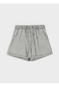 Sinsay - Szorty jeansowe jogger high waist - szary. Stan: podwyższony. Kolor: szary. Materiał: jeans #1