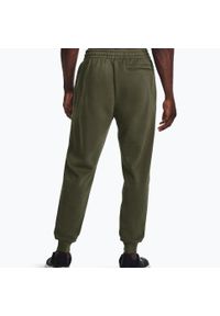 Spodnie fitness męskie Under Armour Rival Fleece Joggers. Kolor: zielony, wielokolorowy. Materiał: dresówka. Sport: fitness