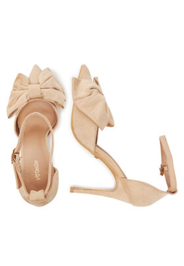 DeeZee Szpilki HT6176-57 Beżowy. Kolor: beżowy. Materiał: materiał. Obcas: na szpilce