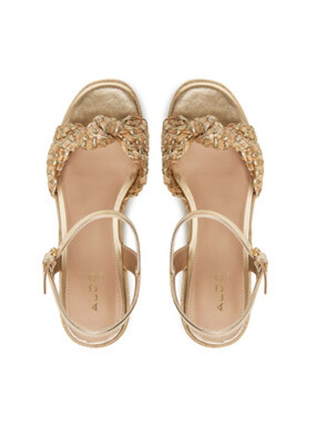 Aldo Espadryle Annamarie 13740443 Złoty. Kolor: złoty. Materiał: skóra