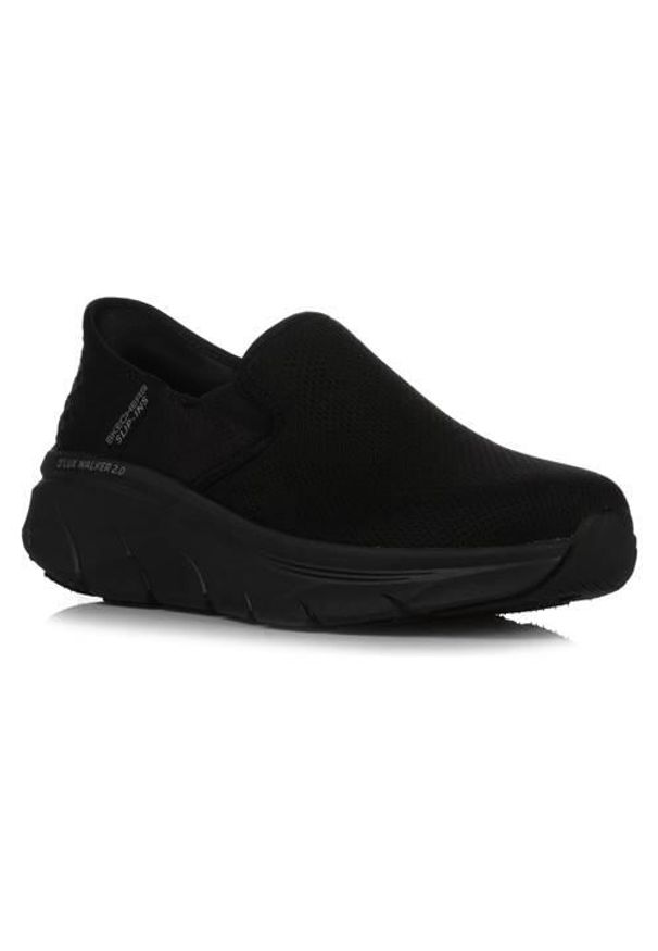 skechers - Buty do chodzenia męskie Skechers Dlux Walker 2.0. Kolor: wielokolorowy, czarny. Materiał: materiał, syntetyk. Szerokość cholewki: normalna. Sport: turystyka piesza