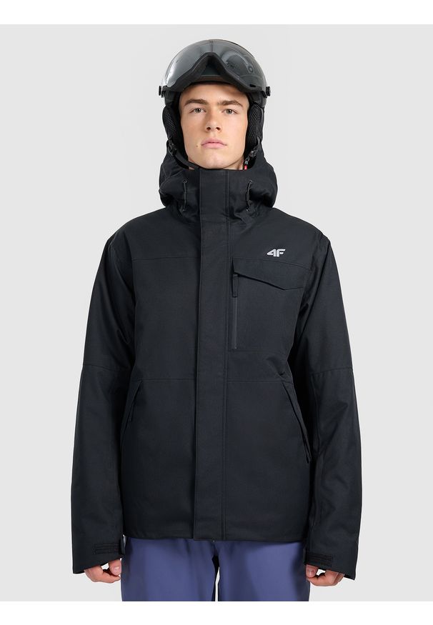 4f - 4F Kurtka narciarska membrana 10000 męska - czarna 3XL. Kolor: czarny. Materiał: poliester, materiał. Sezon: zima. Styl: klasyczny
