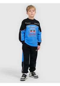 4f - 4F Bluza dresowa loose bez kaptura chłopięca - niebieska 158/164 (12-14 lat). Okazja: na co dzień. Typ kołnierza: bez kaptura. Kolor: niebieski. Materiał: dresówka. Sezon: lato. Styl: casual, klasyczny #2