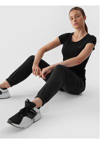 4f - 4F T-Shirt 4FAW23TTSHF0906 Czarny Slim Fit. Kolor: czarny. Materiał: bawełna #3