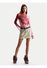 Desigual Bluzka Orchid Lacroix 26SWTK50 Różowy Slim Fit. Kolor: różowy. Materiał: syntetyk #2