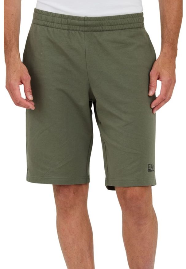 EA7 Emporio Armani - EA7 Zielone męskie szorty Bermudy, Rozmiar L. Kolor: zielony