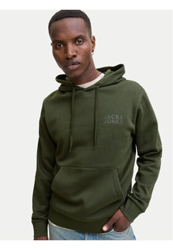 Jack & Jones Bluza Corp Logo 12152840 Zielony Regular Fit. Kolor: zielony. Materiał: syntetyk