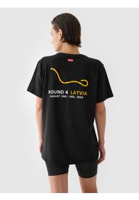 4f - 4F T-shirt z nadrukiem uniseks 4F x Drift Masters - czarny XXL. Kolor: czarny. Materiał: dzianina, bawełna, jersey. Długość rękawa: krótki rękaw. Długość: krótkie. Wzór: nadruk. Styl: klasyczny