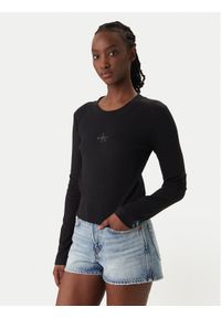Calvin Klein Jeans Bluzka Monogram LV047A803G Czarny Slim Fit. Kolor: czarny. Materiał: bawełna #1