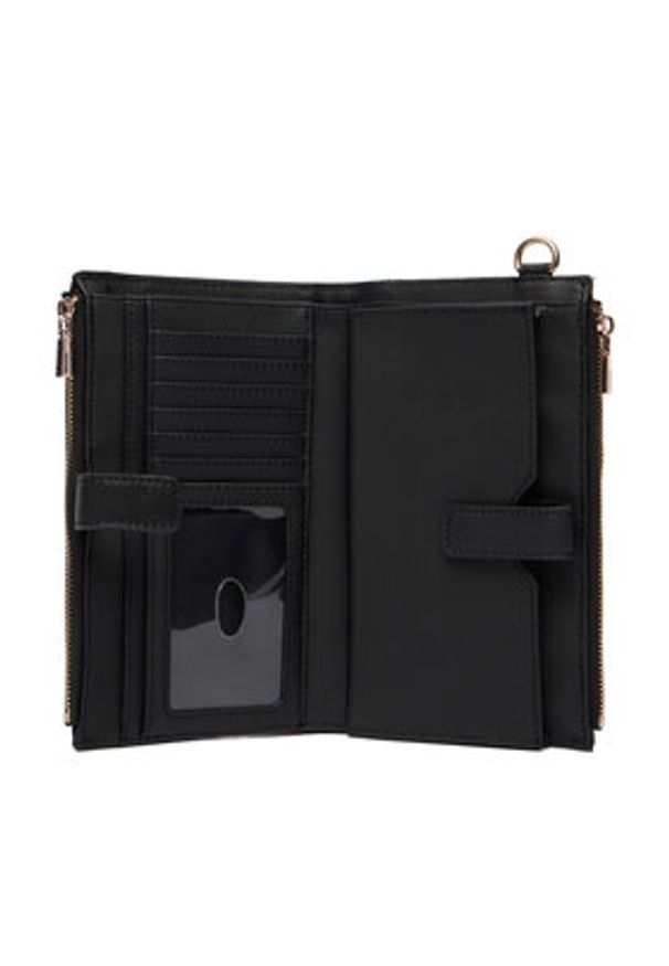 Guess Portfel Melinda Logo Slg SWJP99 02157 Czarny. Kolor: czarny. Materiał: materiał