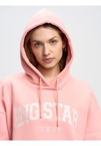 Big-Star - Bluza damska z kapturem różowa Rubialsa 601. Okazja: do domu. Typ kołnierza: kaptur. Kolor: różowy. Materiał: dzianina. Wzór: haft #6