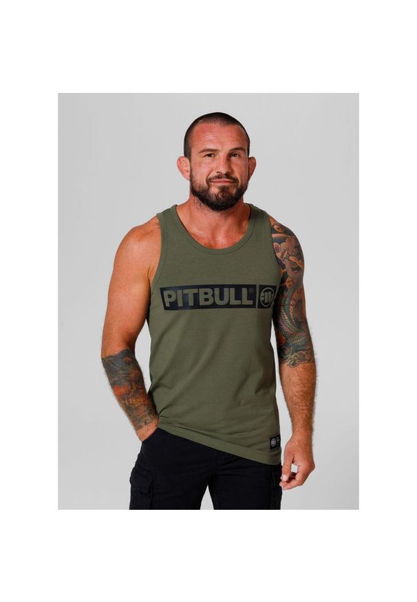 PITBULL - Tank męski Pitbull Top Slim Fit Hilltop. Kolor: czarny, zielony, wielokolorowy