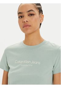 Calvin Klein Jeans T-Shirt Institutional J20J224914 Niebieski Regular Fit. Kolor: niebieski. Materiał: bawełna