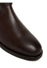 TOMMY HILFIGER - Tommy Hilfiger Botki Th Buckle Riding Leather Bootie FW0FW08781 Brązowy. Kolor: brązowy. Materiał: skóra #5
