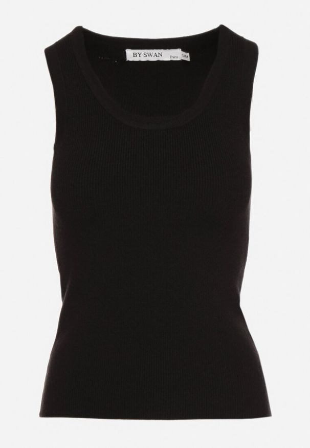 Born2be - Czarny Top z Modalem i Wiskozą Sanilatia. Okazja: na co dzień. Kolor: czarny. Materiał: wiskoza. Sezon: lato, wiosna. Styl: elegancki, casual