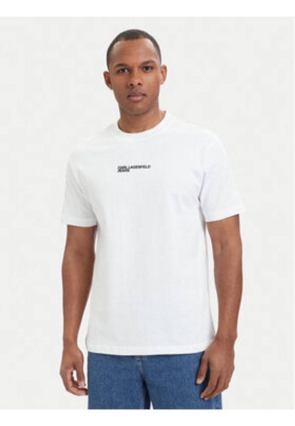 Karl Lagerfeld Jeans T-Shirt B2M17090 Biały Relaxed Fit. Kolor: biały. Materiał: bawełna