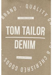 Tom Tailor - Bluza bawełniana. Okazja: na co dzień. Typ kołnierza: kaptur. Kolor: zielony. Materiał: bawełna. Wzór: nadruk. Styl: casual #2