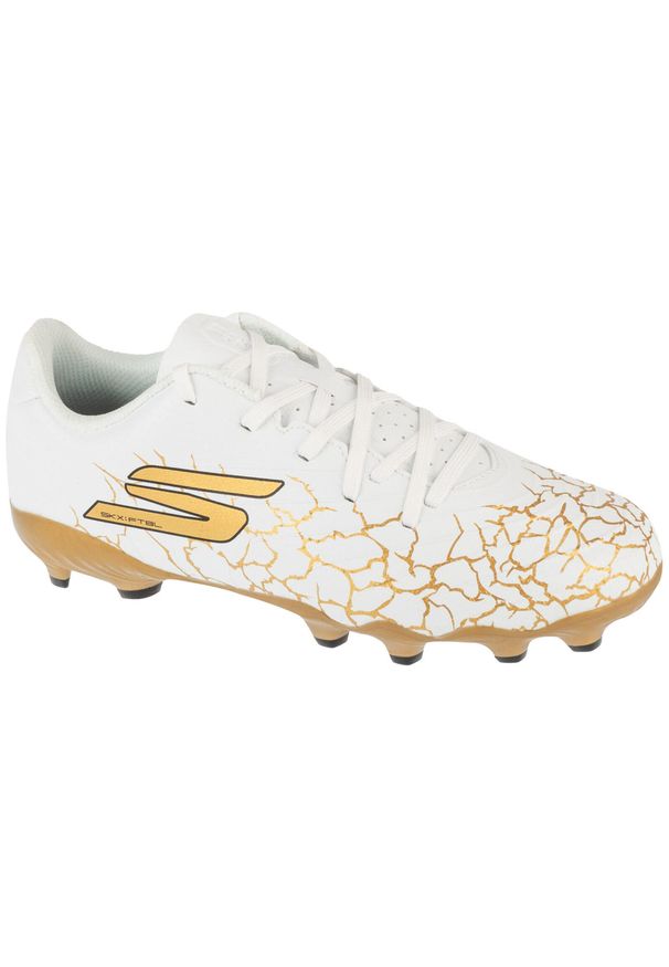 skechers - Buty piłkarskie korki chłopięce, Skx 1.5 Jr Youth Fg. Kolor: biały. Sport: piłka nożna