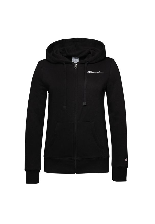 Bluzy sportowa damska Champion Hooded Full Zip Sweatshirt. Typ kołnierza: kaptur. Kolor: czarny. Materiał: polar. Sezon: zima