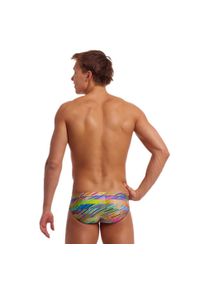 FUNKY TRUNKS - Kąpielówki męskie slipy na basen treningowe Funky Trunks Static Stack. Kolor: wielokolorowy, zielony