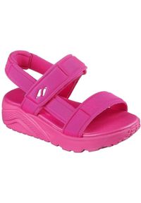 skechers - Sandały dla dzieci Skechers Uno Lite Sandal sunn. Kolor: różowy. Materiał: syntetyk, materiał. Styl: sportowy #1