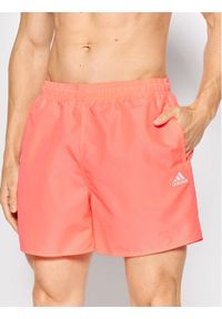 Adidas - adidas Szorty kąpielowe Solid Swim HA0380 Różowy Regular Fit. Kolor: różowy. Materiał: syntetyk #1