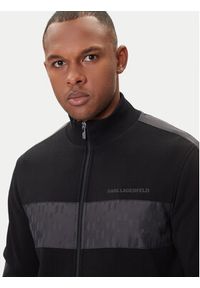 Karl Lagerfeld - KARL LAGERFELD Bluza 705035 554910 Czarny Regular Fit. Typ kołnierza: dekolt w karo. Kolor: czarny. Materiał: bawełna #5
