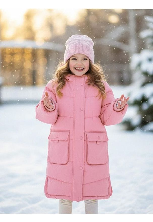 Sinsay - Kurtka ocieplana z kapturem - różowy. Typ kołnierza: kaptur. Kolor: różowy