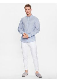 Lindbergh Koszula 30-203344 Błękitny Slim Fit. Kolor: niebieski. Materiał: len #7