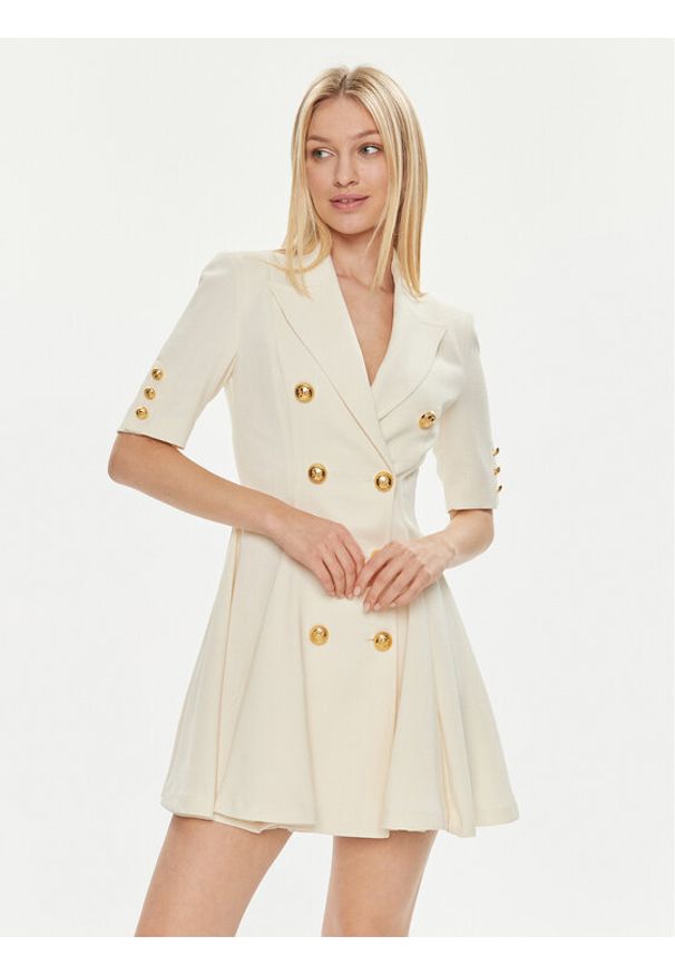 Babylon Sukienka koktajlowa S00852 Écru Regular Fit. Materiał: syntetyk. Styl: wizytowy