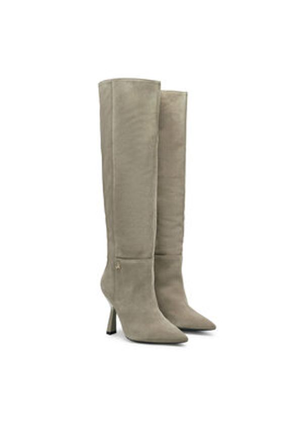 Patrizia Pepe Kozaki 8Y0090/L033-S690 Szary. Kolor: szary. Materiał: skóra, zamsz