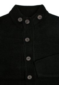 Męski Sweter Rozpinany na Guziki - Brave Soul - Czarny. Kolor: czarny. Materiał: akryl #4
