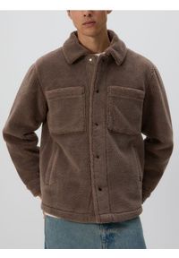 Reserved - Kurtka sherpa z kołnierzem - brązowy. Kolor: brązowy #1