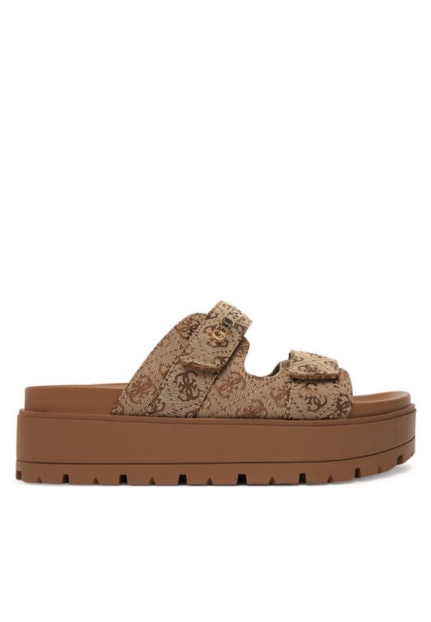 Guess Klapki FLJF2X FAL03 Beżowy. Kolor: beżowy. Materiał: materiał