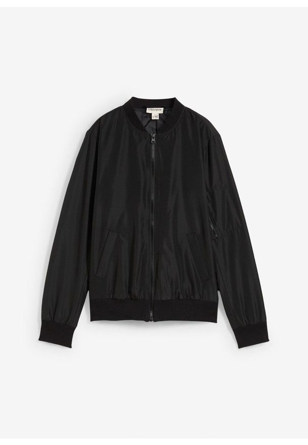 bonprix - Kurtka przejściowa bejsbolówka. Kolor: czarny. Styl: klasyczny