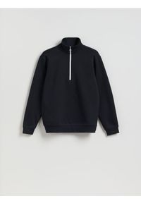 Reserved - Bawełniana bluza regular fit - granatowy. Kolor: niebieski. Materiał: bawełna