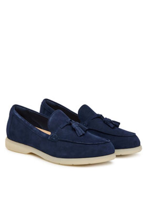 Clarks Mokasyny Narini Edge 26181452 Granatowy. Kolor: niebieski. Materiał: zamsz, skóra