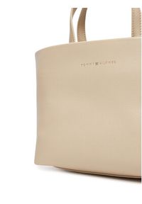 TOMMY HILFIGER - Tommy Hilfiger Torebka Th Logotape Mini Tote AW0AW17694 Beżowy. Kolor: beżowy. Materiał: skórzane #3