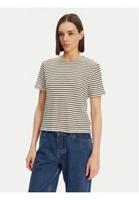 Pieces T-Shirt Manilla 17155073 Écru Loose Fit. Materiał: bawełna
