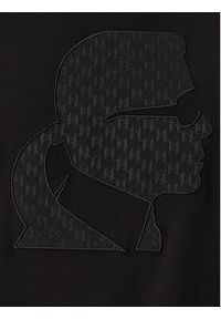Karl Lagerfeld - KARL LAGERFELD T-Shirt 755055 561221 Czarny Regular Fit. Typ kołnierza: dekolt w karo. Kolor: czarny. Materiał: wiskoza #5