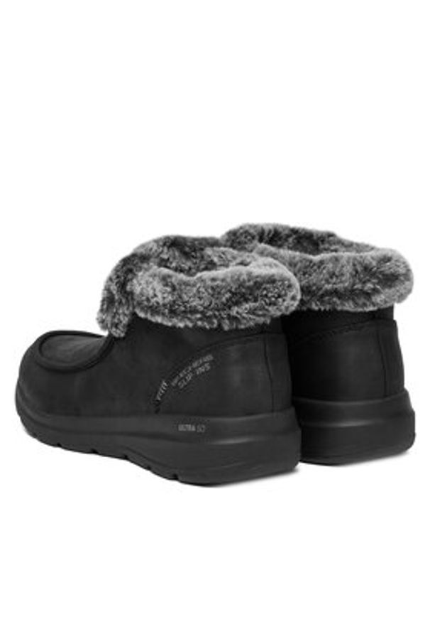 skechers - Skechers Botki Glacial Ultra 144221/BBK Czarny. Kolor: czarny. Materiał: materiał