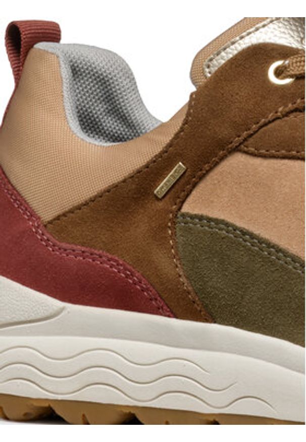 Geox Sneakersy D Spherica 4X4 B Abx D3626D 00022 CB3A8 Brązowy. Kolor: brązowy. Materiał: skóra, zamsz